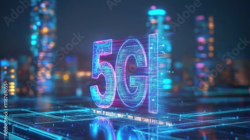 The modern creative communication and internet network connect in smart city . Concept of 5G wireless digital connection and internet of things future.