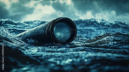 A periscope peeking above water, symbolizing exploration and discovery.