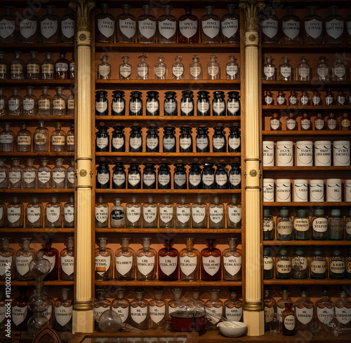 The old drawer cabinet of apothecary