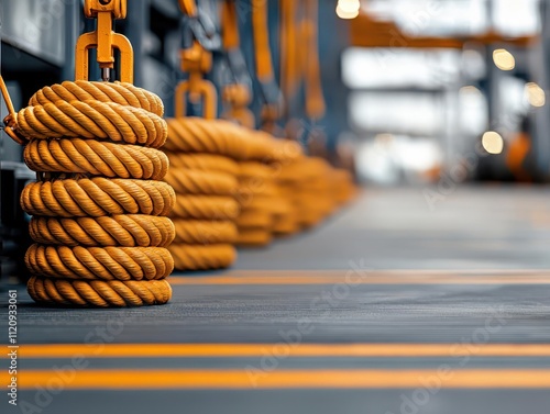 Detailed view of the ship s electric mooring winches, providing controlled and efficient handling of dock lines