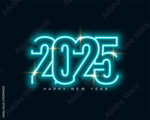 glowing neon 2025 new year event background design