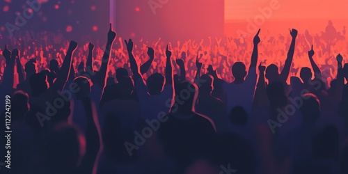 Energetic Crowd at Concert Music Festival Live Show