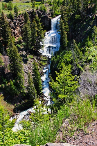 Undine Falls in Yellowstone National Park Wyoming.