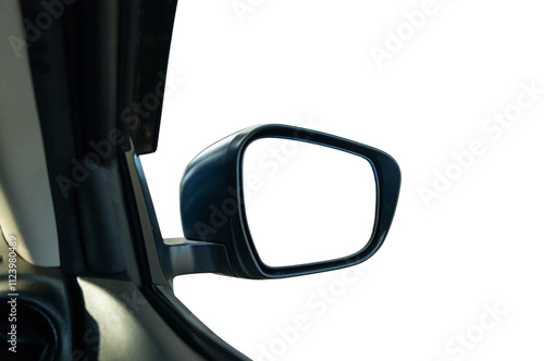 Blank wing mirror of a car Isolated on transparent background PNG File