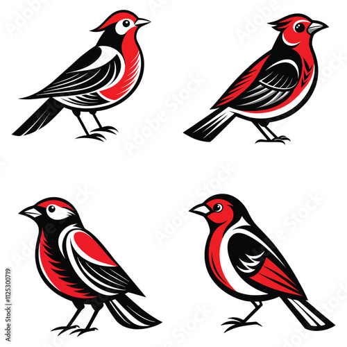 redwing bird vector illustration