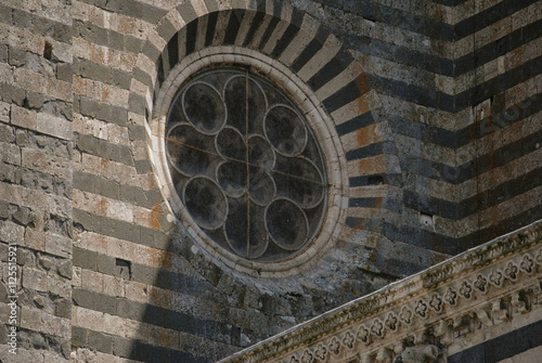 Rose window of the cathedral in Orvieto, Italy.