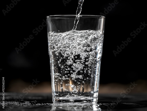 Water is poured into a glass