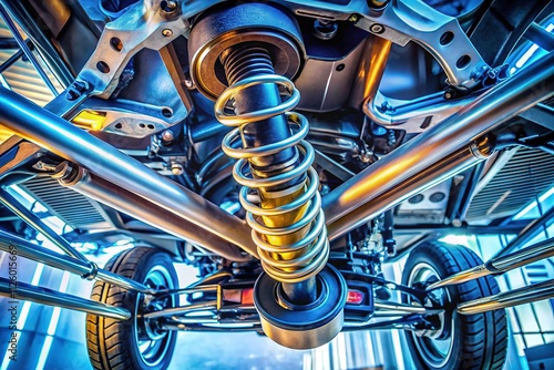 Modern Car Suspension Shock Absorber Architectural Photography