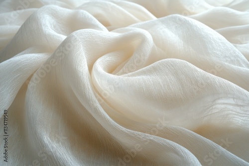 Elegant White Fabric Texture Closeup Background in Minimalist Style