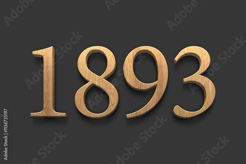 3D wooden logo of number 1893 on dark grey background.