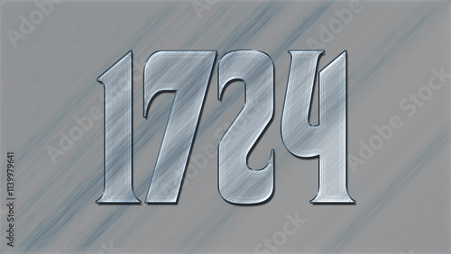 3D Glass effect number design of 1724, glassy background.