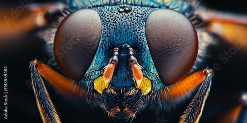 Macrophotography captures the intricate details of a blowfly in close up view, showcasing its delicate features and unique textures through the art of macrophotography.