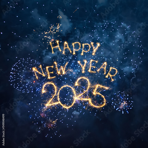 Happy New Year 2025 Square Greeting card