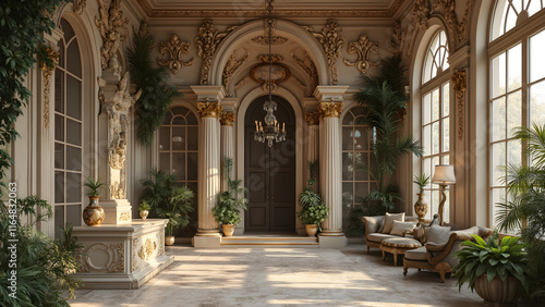 "Ornate French Baroque Mansions: Ultra Realistic Architectural Detailing"